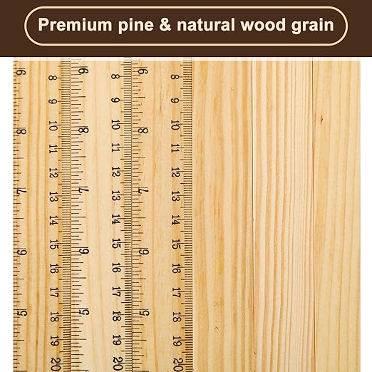 Zonon 100 Pcs Wooden Ruler Bulk Wood Measuring Ruler Office 2 Scale for School Education Families Kids Students (12 Inch)