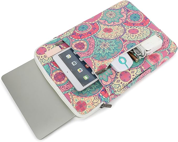 360° Protective 3 Pockets Laptop Sleeve Case Bag with Handle for MacBook Air 15 inch,MacBook Pro 16 inch and 15.6 inch Screen Laptop (Bandanna)