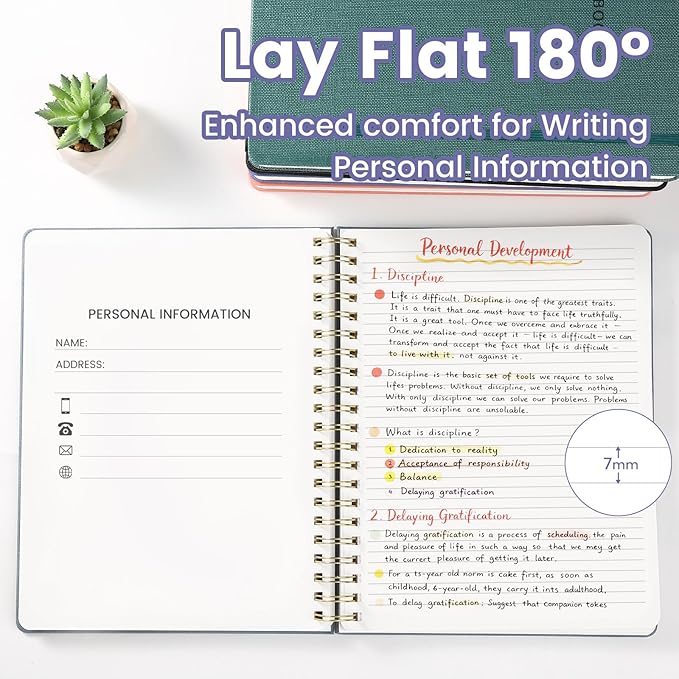 Spiral Notebook - 8.5 x 10.98 Inch Large Hard Cover Notebook with Elastic Band & Pocket, 252 Pages, Lay Flat Wirebound Journal for Work, School, Planning & Note Taking Violet