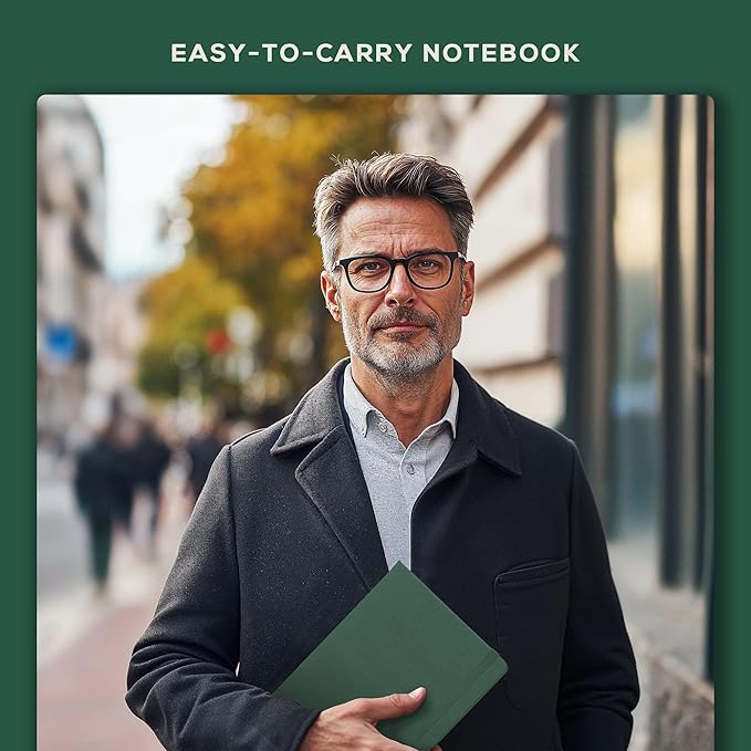 BEECHMORE BOOKS A5 Dotted Journal – 160gsm Thick Paper No-Bleed Bullet Notebook – Hardcover Dot Grid Logbook with Presentation Gift Box – Vegan Leather Sketchbook for Artists & Professionals