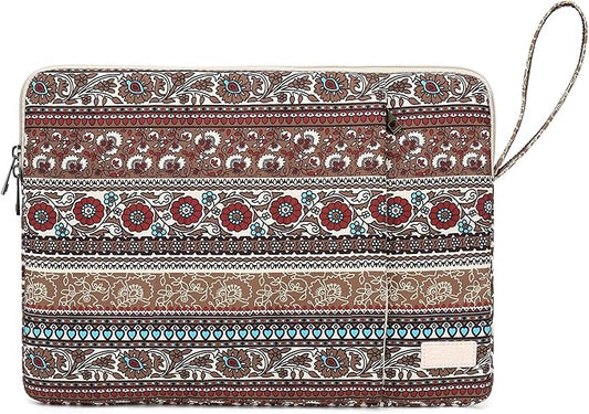 Laptop Sleeve 13.3 inch14 Inch, 15.6inchWater Resistant Traveling Computer Cover with Handle, Shockproof Protective Carrying Laptop Case (Y8-Khaki Bohemia, 15 inch-15.6 inch)