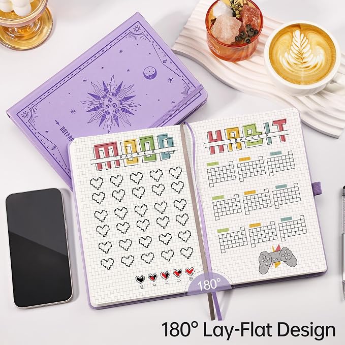 EMSHOI Graph Grid Journal Notebook, 192 Pages, A5 Size (5.7'' x 8.3'')