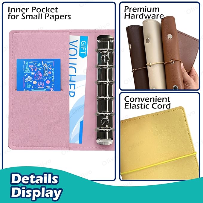 3x5 Lined Index Cards with Ring Binder Holder and Dividers, 100 Note Cards, Blue