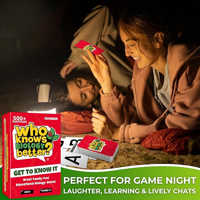 Board Games for Kids 8-12 – Family Card Games for Kids and Adults – Biology Trivia Cards for Family Game Night – Who Knows Biology Better – 500+ Questions – Fun Card Game for Families and Teens