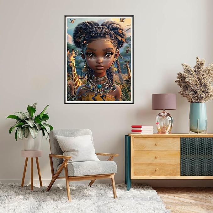 SKRYUIE Paint by Numbers Kit for Adults Beginner African Americans, Acrylic Animal Oil Painting by Numbers Kits with PaintBrushes Paintwork Art Crafts Canvas for Home Decor 16x20 inch c2