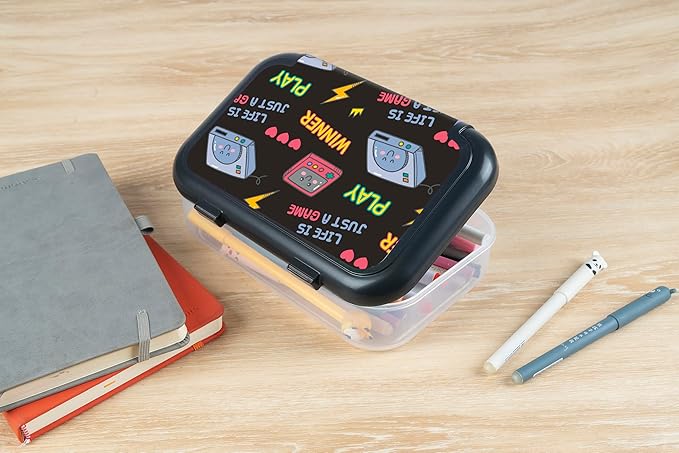 ZIPIT Recycled Plastic Pencil Box for Boys, Large Capacity Pencil Case for School, Durable Stationery Organizer Box, Gaming