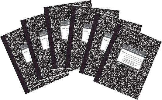 ROARING SPRING Signature Collection Composition Notebook, 6 Books, Hardcover, College Rule, 20# Premium Paper, 80 Sheets/160 Pages, 10.25" x 7.88", Made in USA