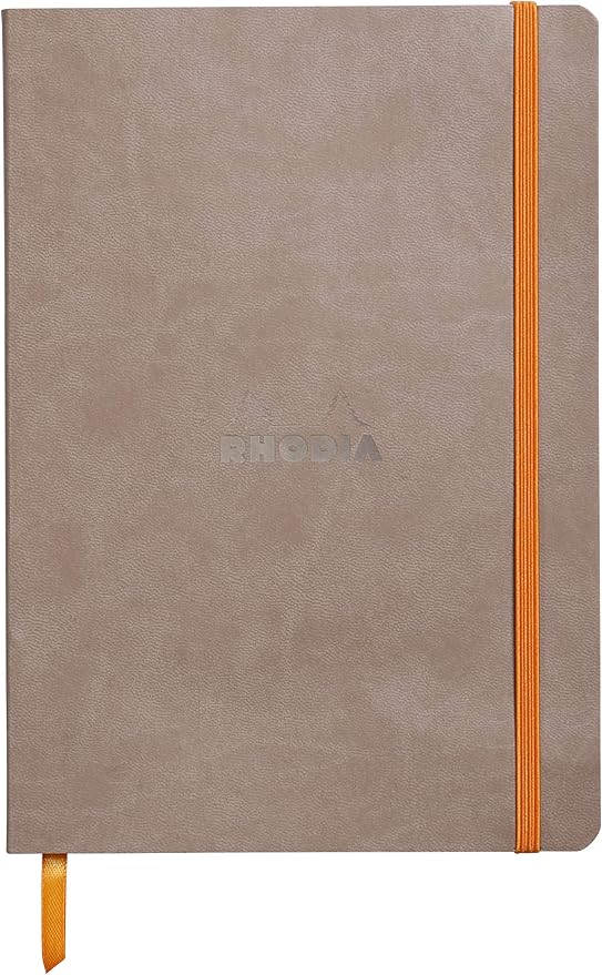 Rhodia Rhodiarama SoftCover Notebook - 80 Lined Sheets - 6 x 8 1/4 - Taupe Cover (117404C)