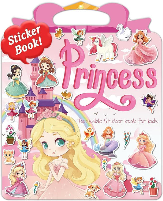 Benresive Reusable Sticker Book for Toddlers, Travel Stickers for Kids, Toddler Crafts Activities Toys, Birthday Gifts for Boys & Girls - Princess