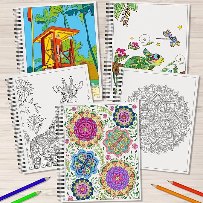 Kalysky Adult Coloring Books Set:3 Coloring Books for Adults Animal Flowers & Other Themes Designs.Coloring Books for Adults to Relax and Relieve Anxiety