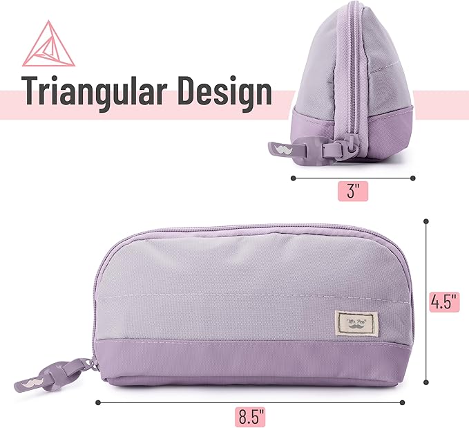 Mr. Pen- Fabric Pencil Case Pouch, Purple, Triangular Shape Pencil Pouch