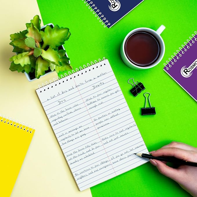Rosmonde Bulk Steno Pads, 48 Pack, 6x9 Gregg Ruled Steno Book, 80 Sheets