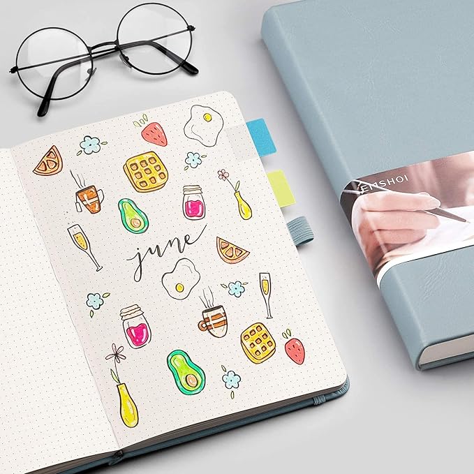 EMSHOI Dotted Journal Notebook, 256 Pages, A5 Size (5.7'' x 8.3'')