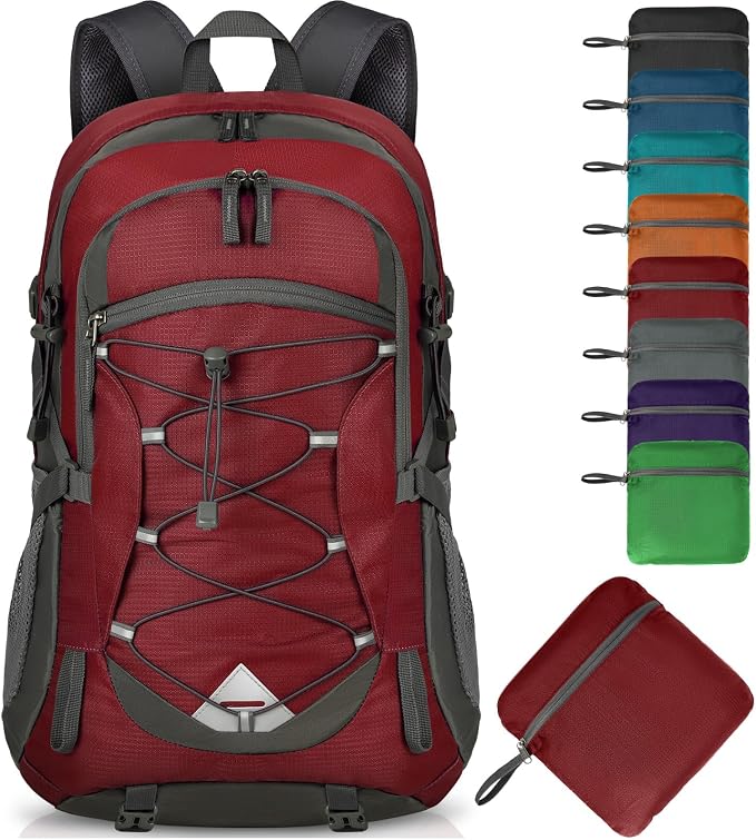 IGOLUMON Hiking Backpack 40L Packable Lightweight Camping Daypack Men Women | Multi-compartment storage Water-resistant Foldable Nylon Material Hiking Day pack for Camping Cycling Outdoor