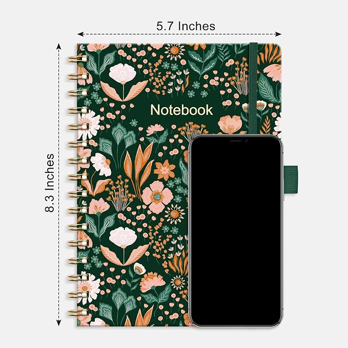 AHGXG Spiral Journal Notebook, 160 Lined Pages, A5 Size (5.7'' x 8.3'')