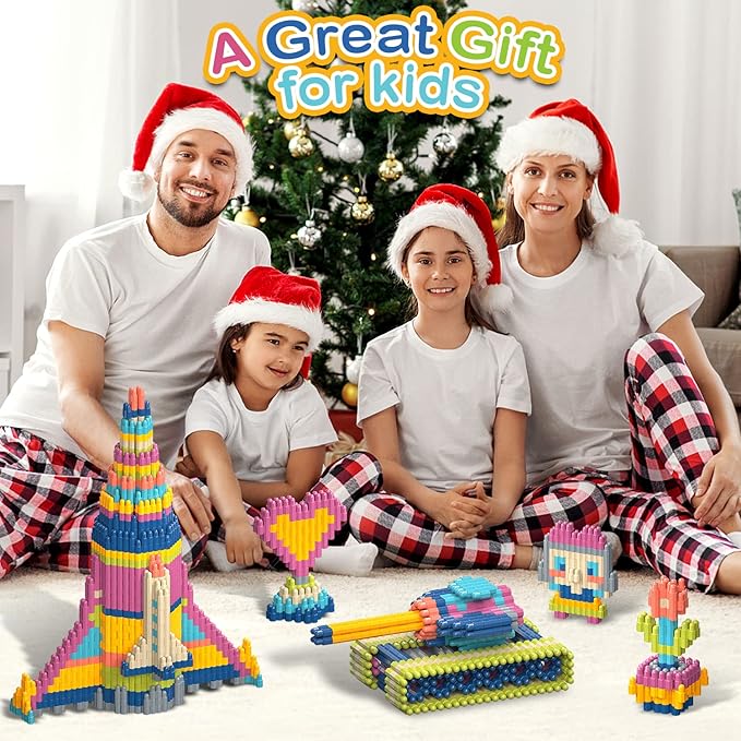 Tigerhu Kids 1120pcs Building Blocks Set Educational STEM Building Toy, Construction Block Toys Set Learning Playset Kit for Boys Girls, Child Brain Development Preschool Kindergarten Toy Age 3+