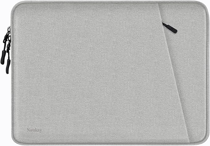 Laptop Sleeve, Shockproof Protective Computer Sleeve Cover with Accessories Pocket, Water Resistant Traveling Carrying 15.6 inch Laptop Bag Compatible for MacBook Dell HP Acer Lenovo, Gray