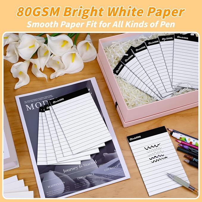 Oleitodh 4x6 Notepads – 48 Pack White Memo Pads Small Writing Pads with Perforated Lined Pages, Mini Note Pads 30 Sheets per Lined Note Pads 4x6, Pocket Notepads for Office School Home Supplies