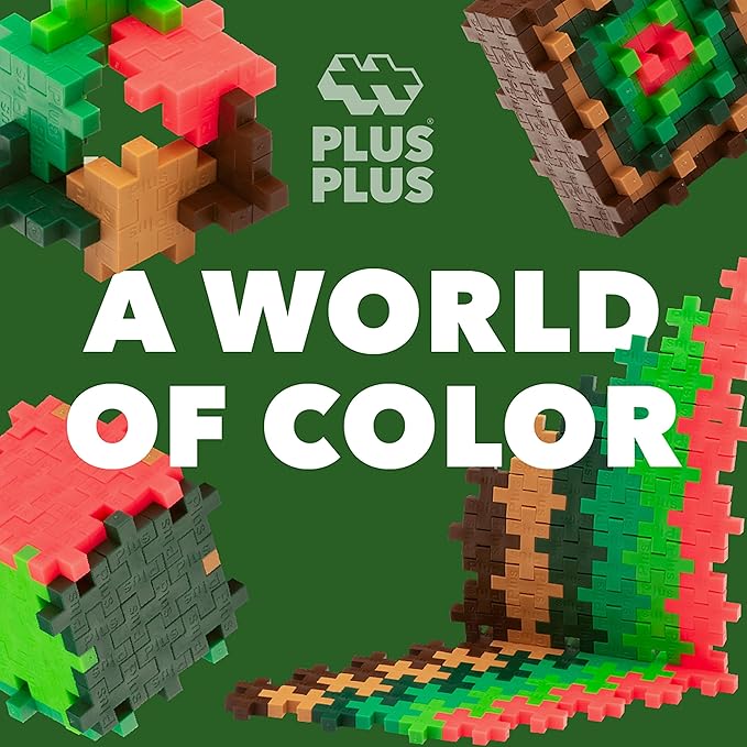 PLUS PLUS 240 Piece Jungle Mix Tube - Mini Interlocking Building Blocks Set, Stem Toys for Kids - Sensory Bin Fillers/Math Manipulatives Classroom Must Haves Gifts for Boys & Girls
