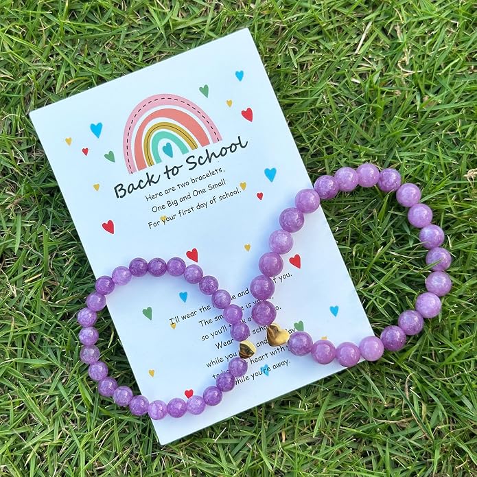 HTH Back to School Bracelets Matching Heart Mommy and Me Wish Strings Bracelet Set First Day of School Gifts