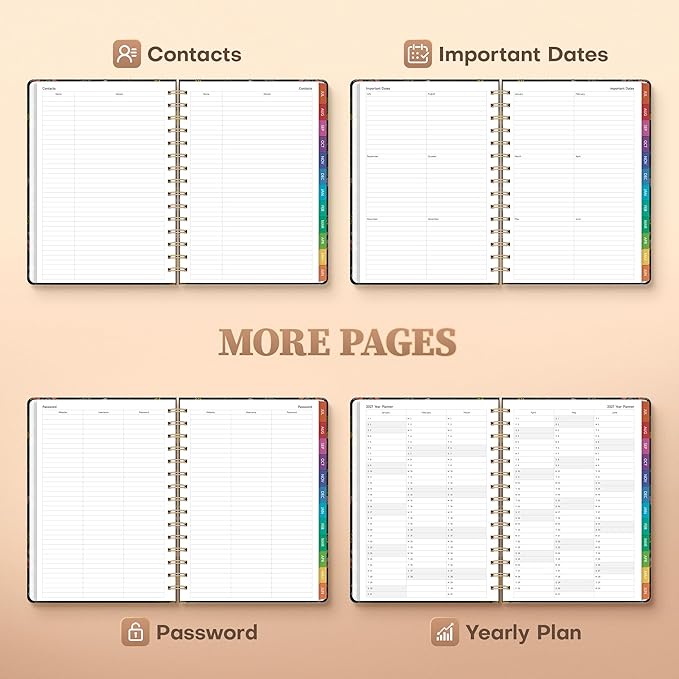Planner 2026-2027 Monthly and Weekly Academic Planner July 2026 - June 2027, Hardcover Calendar 2026-2027 Agenda Daily Planner for Student Teacher School Office Supplies, 6" x 8.3", Vintage Floral