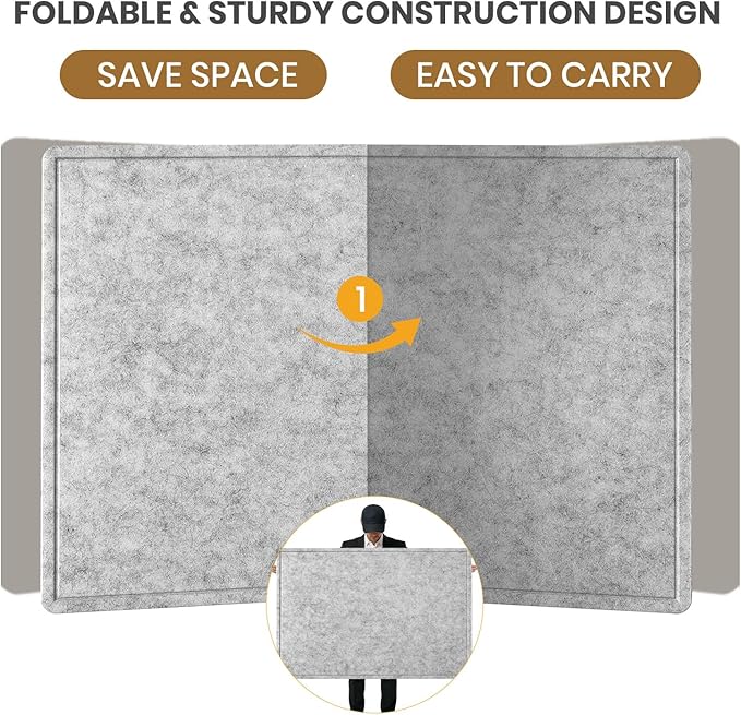 Large Bulletin Board - 48 X 36 inches Decorative Felt Pin Board - 4' x 3' Cork Board Alternative for Wall - Foldable Photo Board Self-Adhesive Vision Board Prayer Board with 30 Pushpins - Silver Gray