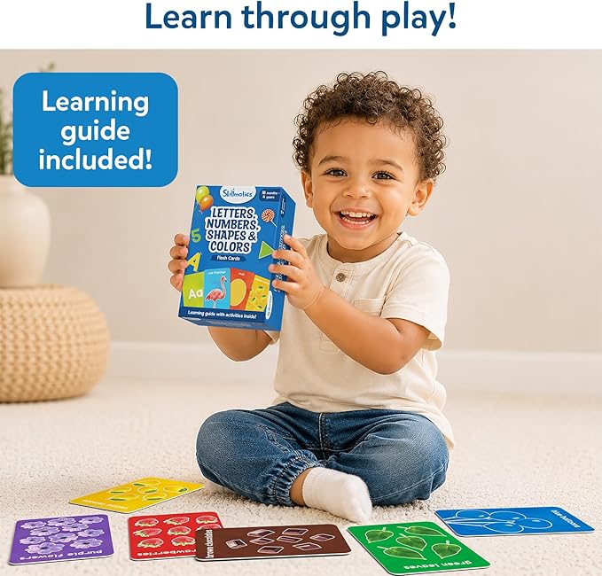 Skillmatics Thick Flash Cards for Toddlers - Letters, Numbers, Shapes & Colors, Montessori Toys, Preschool Learning Activities, Learning Aids, Gifts for Kids Ages 1, 2, 3, 4 Years