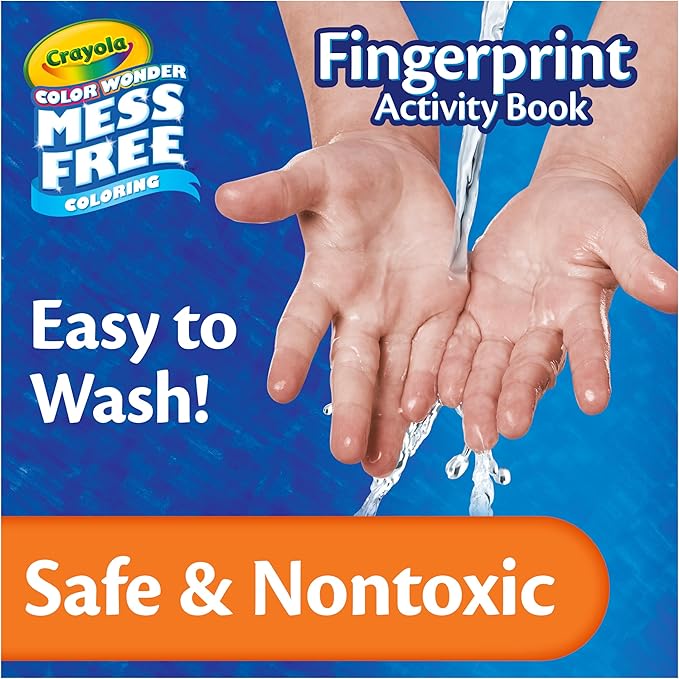 Crayola Color Wonder Mess Free Fingerprint Activity Book, Easter Basket Stuffers for Toddlers, Finger Painting Alternative, Gift for Kids Ages 3+
