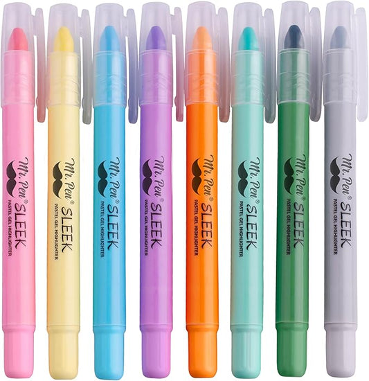 Mr. Pen- No Bleed Gel Highlighters, Assorted Colors, 8 Pack, Bible Highlighters and Pens No Bleed, Bible Markers for Study, Journaling, School Supplies and Accessories