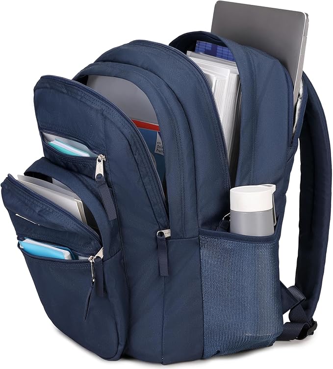 abshoo 34L Big Student Backpack for School Water Resistant Lightweight College Bookbag Travel Backpack (Navy)