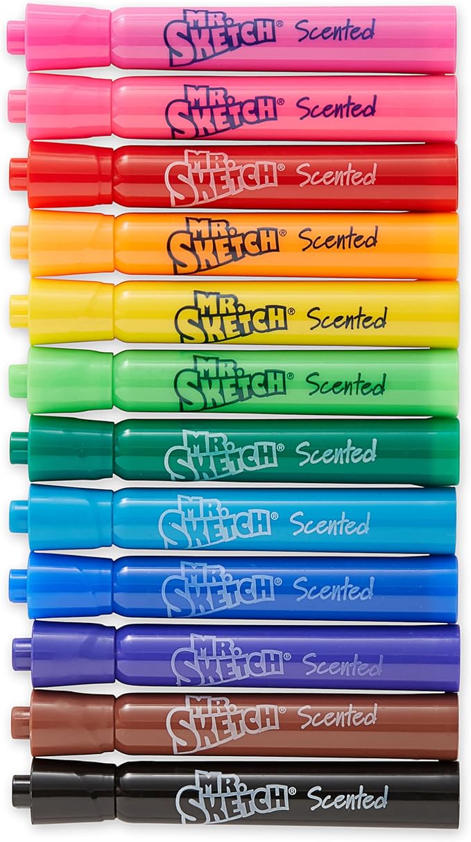 Mr. Sketch Scented Markers, Chisel Tip, Assorted Colors, 12 Count - Fun for Kids, Coloring, Spark Creativity, Arts & Crafts