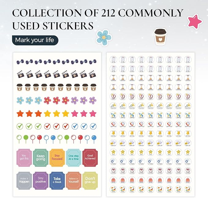KONVINIT Academic Planner 2026-2027, Blue Daily Planner 2026 with Tabs for Student Teacher, 12 Months 2026-2027 Monthly Planner - July. 2026 to June. 2027, A5 (6.1" x 8.5") Week Planner 2027 for Home, Office, School Supplies, Starry Print