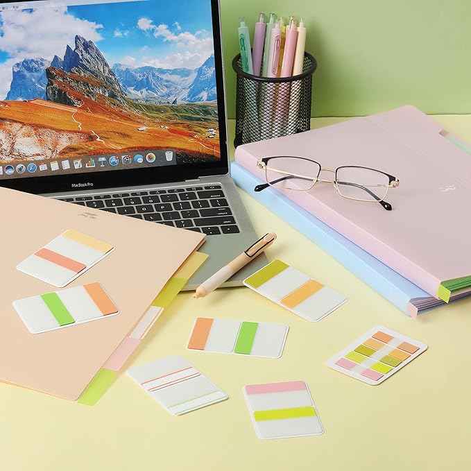 Mr. Pen- Sticky Index Tabs, 500 Pcs, 21 Sets, Colorful, Writable Colored Pages Markers Labels for Reading Notes, Books, Binders, Notebook, Folders and Classify Files, Water-Resistant