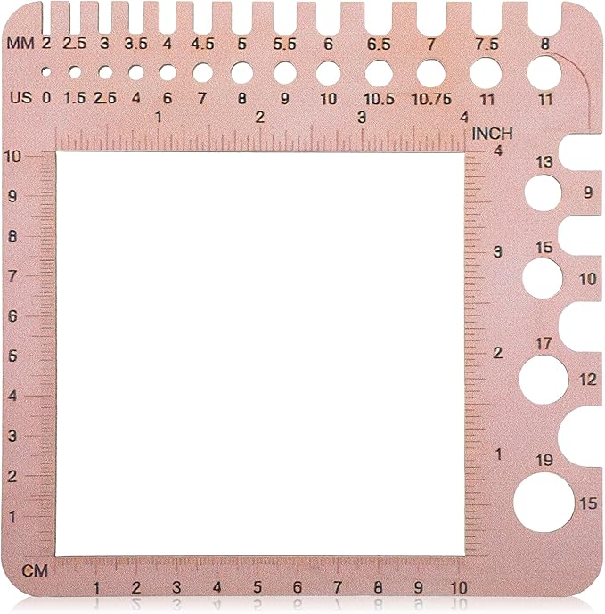 Wooden Knitting Needle Gauge Measuring Crochet Tool Gauge Measuring Tool Ruler Needle Sizer Stitch Counter Spinner Yarn Knitting Accessories for Craft