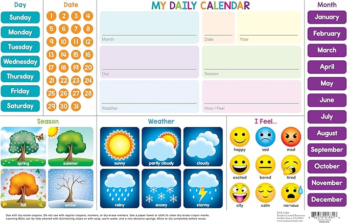 Teacher Created Resources Calendar Learning Mat (TCR21024)