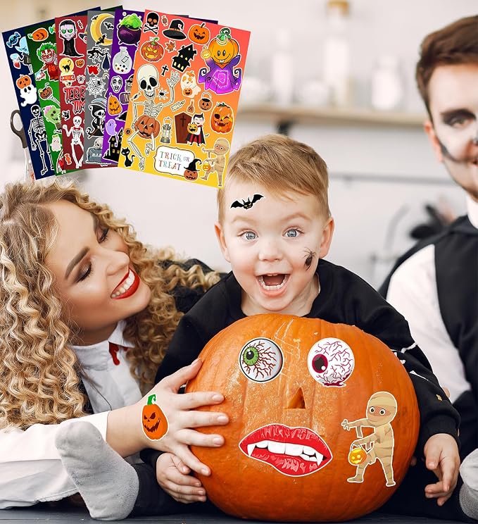 Halloween Stickers,Halloween Party Favors,36 Sheets Holiday Sticker, Hallowee-n Party Decoration Classroom Crafts Gifts Stickers for Teens Adults