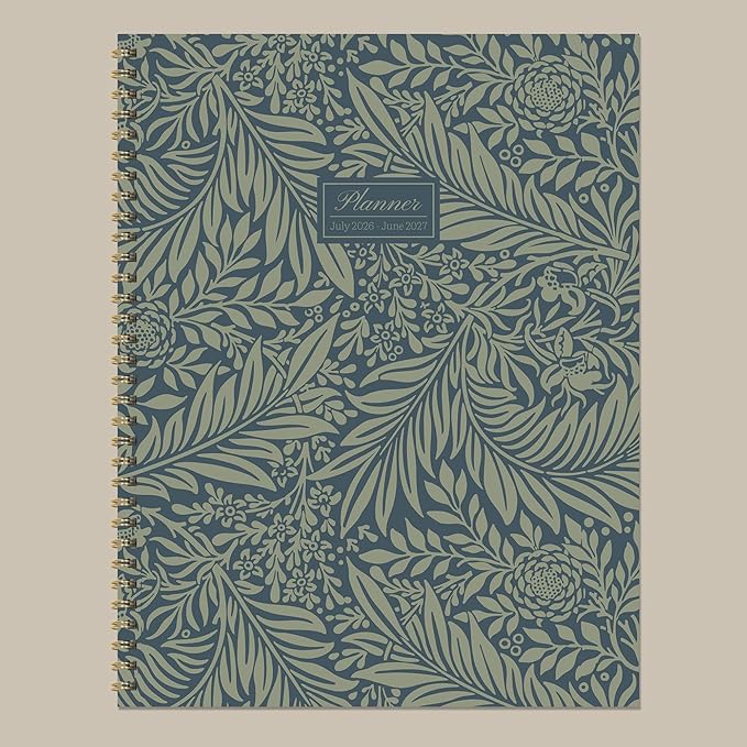 TF Publishing July 2026 - June 2027 Leaf Motif Large Weekly Monthly Planner - 12 Month Academic Planner 2026-2027 with Durable Cover, Thick Uncoated Paper and Planning Stickers - 9in x 11in