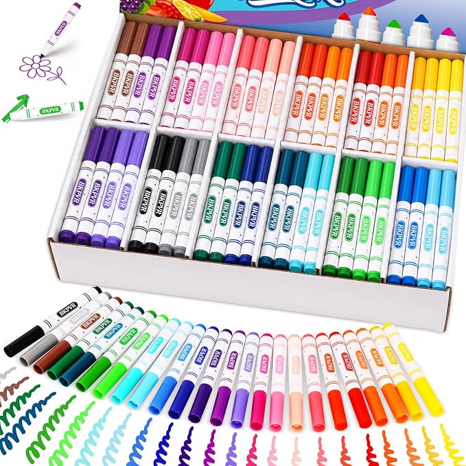 Markers Bulk, 240 Washable Markers for Kids Classroom, 24 Colors