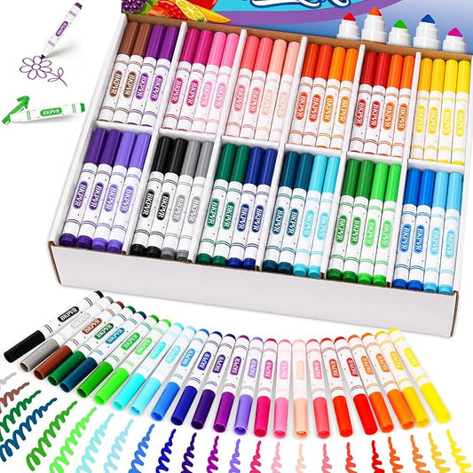 Markers Bulk, 240 Washable Markers for Kids Classroom, 24 Colors