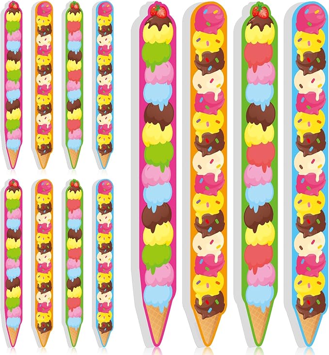 Junkin 32 Pcs Writing Tools Spacers for Writing Handwriting Spacer Tool Classroom Management Tools for Students to Learn Proper Word Spacing (Ice Cream)