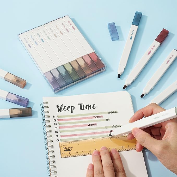 Mr. Pen- Aesthetic Bible Highlighters No Bleed Through Assorted Color | 8 pcs, Cute Highlighter for Journaling Supplies and School Accessories, Bible Highlighters and Pens No Bleed