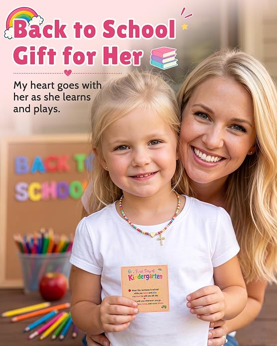 First Day of School Gift for Girls Kindergarten Preschool Necklace