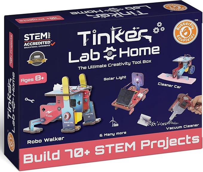 Butterfly EduFields 70+ Jumbo STEM Projects Kit for Kids Age 12-14 | Engineering & STEM Robotic Kits for 8-12 Year Olds | Electronics Circuits | Best Birthday Gift for Kids Age 12-14