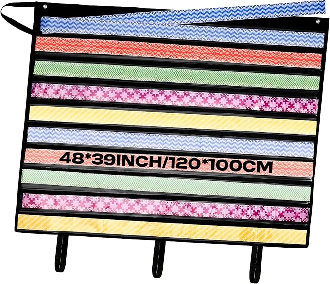 Sinload 48 x 39 inch Bulletin Board Border Storage, Foldable Border Storage Pocket Chart, Bulletin Board Borders and Wall Borders, Classroom Organizer with Storage Pockets for Teacher (Black)
