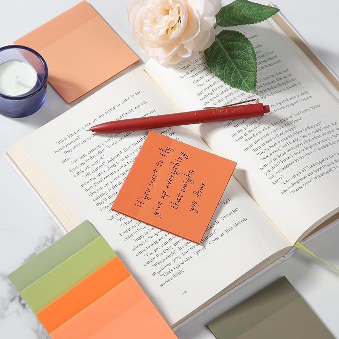 Mr. Pen- Transparent Sticky Notes, 3" x 3", 12 Pads, 600 Sheets, See Through Self-Adhesive Notes for Bible Journaling and Studying, Water-Resistant, Easy to Peel, Clean Removal