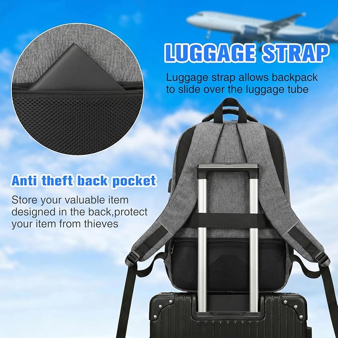 Paude Laptop Backpack,School Backpack for Teens Adults,Large Bookbag Backpack for Men High School College Students,Waterproof