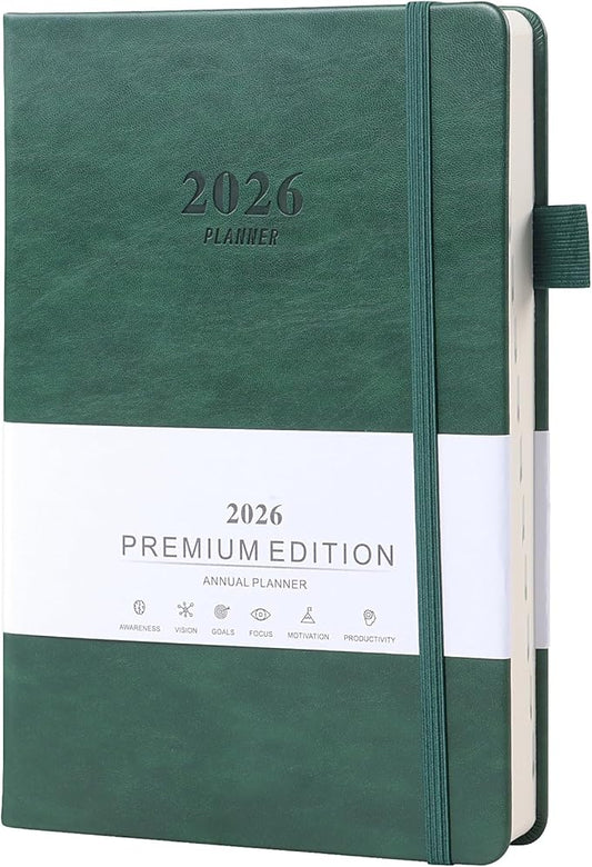 Planner 2026, Weekly Monthly Planner, A5 Academic Planners for Office, School, Home, and Business(2026 Dark Green)