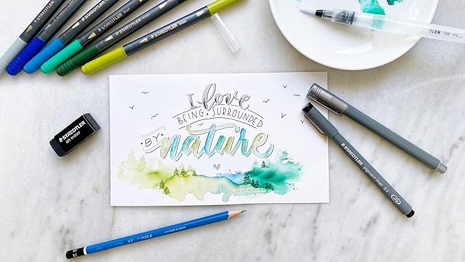 STAEDTLER 61 3001-2 Design Journey Hand Lettering and Watercolour Set - Mixed Set (Pack of 11 Pieces)