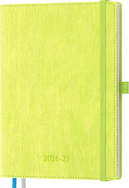 2026-2027 Weekly and Monthly Planner (July 2026–December 2027), 6.5"x8.5", Vertical Layout, 18 Months Agenda with Month Tabs & Pocket, Academic Calendar with Vegan Leather Cover,Apple Green