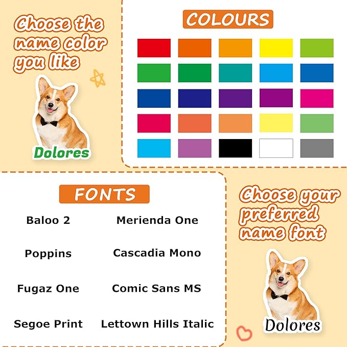 Personalized Pet Photo Stickers for Water Bottles Dog Cat Name Stickers Decals Custom Picture for Tumblers, Helmet, Cups, Phone Cases, Laptop and Dog Cat Bowls (Die Cut)